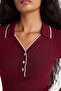 Fitted Polo Neck Knitwear Short Sleeve Sweater F7771Ax25Au - 5
