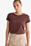 Regular Fit Crew Neck Ribbed Short Sleeve T-Shirt F9831Ax25Au