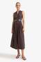 100% Cotton Regular Fit Belted Sleeveless Midi Dress F7342Ax25Au