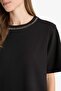 Regular Fit Crew Neck Embroidered Crepe Short Sleeve T-Shirt F6506Ax25Au - 5