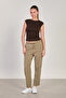 Women's tassel hem pants - khaki