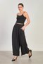 Women's wide leg trousers skirt - black - 5