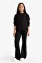 Elastic Waist Flare Fit Knitwear Trousers for Girls F3823A825Wn - 2