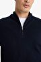 Standard Fit Zippered Neck Knit Sweater F5095AX25AU - 5