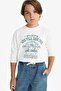 Crew Neck Printed Long Sleeve T-Shirt Boy Kids G1817A825Au - 5