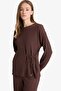 Regular Fit Crew Neck Wrinkled Textured Long Sleeve T-Shirt G1800Ax25Au - 4
