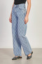Women's J63 Baklava Stone Printed Palazzo Jean Trousers - Light Blue - 2