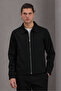 Men's Black Classic Collar Lined Casual Seasonal Jacket - 4