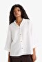 Overshirt Fit Cropped Collar Long Sleeve Shirt F4767Ax25Au - 3