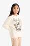100% Cotton Teddy Bear Printed Elastic Waist Pajama Set for Girls F6216A825Wn - 3