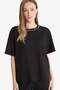 Regular Fit Crew Neck Embroidered Crepe Short Sleeve T-Shirt F6506Ax25Au