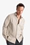100% Cotton Regular Fit Polo Collar Long Sleeve Basic Shirt E7741Ax25Au - 3