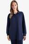 Regular Fit Zippered Collar Long Sleeve Tunic F5771Ax25Au - 3