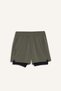 Slim Fit Tight-Fitting Sportsman's Woven Shorts with Inner Tights F0010Ax25Au - 7