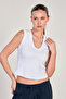 Women's Deep V-Neck Sleeveless Bodysuit - White - 2