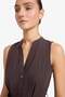 100% Cotton Regular Fit Belted Sleeveless Midi Dress F7342Ax25Au - 3