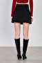 Women's Pleated Front Mini Skirt with Shorts - Black - 5