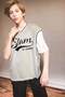 Oversize Wide Fit V-Neck Embroidered Short Sleeve T-Shirt for Boys G1685A825Au
