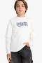 Oversize Wide Fit Crew Neck Printed Long Sleeve T-Shirt Boy G1814A825Au - 5