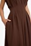 Crew Neck Linen Blend Short Sleeve Maxi Dress G1461AX25AU - 8