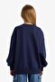 Oversize Wide Fit Crew Neck Printed Sweatshirt Girls E6755A825Au - 6
