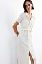 Shirt Collar Belted Short Sleeve Midi Dress G1060Ax25Sm - 3