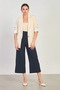 Women's Striped Linen Blazer Jacket - Natural - 4