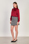 Women's Long Sleeve Satin Shirt - Burgundy - 3