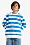 Crew Neck Striped Sweatshirt Boys F4694A825Au - 3
