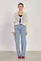 Women's Front Tie-Detail Lace-Like Knit Cropped Cardigan - Natural - 4