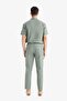 Regular Fit Elastic Waist Cotton Trousers D2671Ax25Au - 6