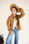 Water Repellent Jacket Collar Buttoned Suede Coat Girls F7148A825Au - 3