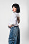 Dimension Printed Leopard Patterned 24/1 Oversize Unisex White T-Shirt - 5