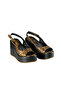 Leather Leopard Wedge Heeled Shoes - 4