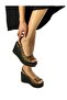 Leather Leopard Wedge Heeled Shoes