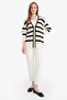Regular Fit V Neck Striped Buttoned Tunic Knitwear Cardigan D2445Ax25Au - 2