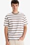 100% Cotton Boxy Fit Striped T-Shirt E1160Ax25Au