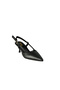 Leather Black Open Back Stiletto - 4
