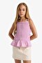 Crinkled Textured Athlete's T-Shirt for Girls G0164A825Hs - 4