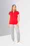 Women Sportswear Fit Brand Logo Short Sleeve Outdoor Polo Shirt, Red - 2