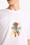 100% Cotton Boxy Fit Crew Neck Printed Short Sleeve T-Shirt F4534Ax25Hs - 5