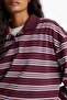 Relax Fit Polo Neck Striped Sweatshirt F9025Ax25Au - 5