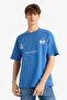 100% Cotton Boxy Fit Crew Neck Printed Short Sleeve T-Shirt F8594Ax25Hs - 3