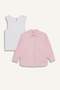 2'Li Takım School Oxford Long Sleeve Shirt T-Shirt Girl Child F9954A825Au - 2