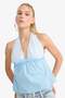 100% Cotton Poplin Halter Neck Blouse F9621Ax25Au - 3