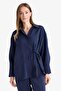 Relax Fit Modal Front Tie-Up Long Sleeve Shirt Tunic F1358Ax25Au - 3