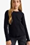 Okul Crew Neck Basic Ribbed Long Sleeve T-Shirt Girl Child B2387A825Au