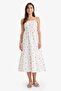 100% Cotton Square Neck Floral Poplin Strap Midi Dress F8909Ax25Au - 3