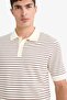 Buttoned Striped Knitwear Polo Shirt F2729Ax25Au - 5