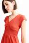 Fitted V Neck Short Sleeve Midi Dress F9360Ax25Sm - 6